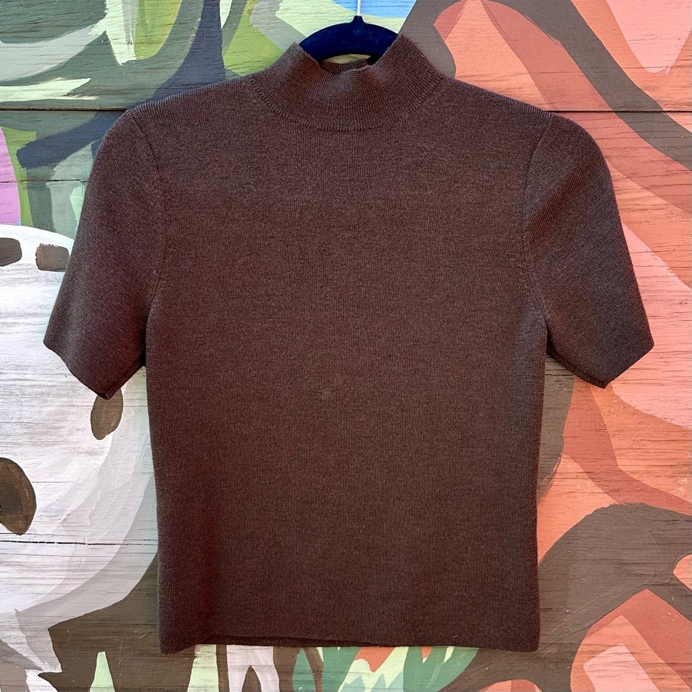 Pendleton Short Sleeve Sweater, 100% Merino Wool, Size Medium Petite